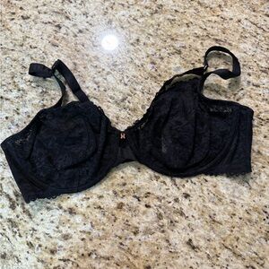 NWOT Savage X Fenty by Rihanna Sexy Black Sheer Floral Lace Underwire Bra 40DD